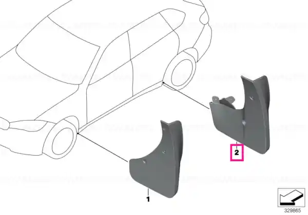 Expediere rapidă Set aparători noroi spate F15 18" - BMW