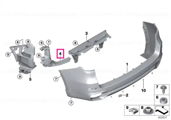 Expediere rapidă Montaj bara spate colt dreapta M - BMW