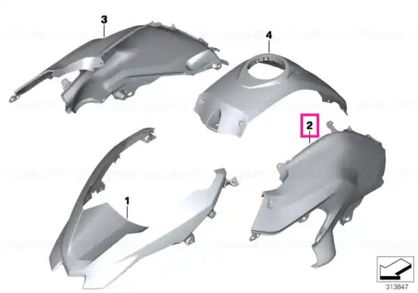Fairing side section, left GRANITE-GREY - BMW Motorrad Preferatul clienților