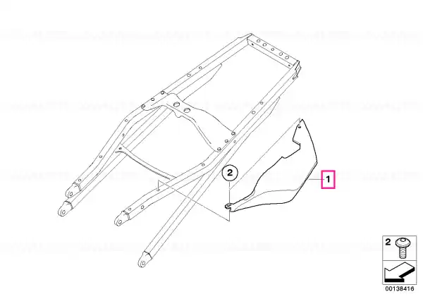 Plată sigură Rear lateral part, right SAPHIRE-BLACK - BMW Motorrad