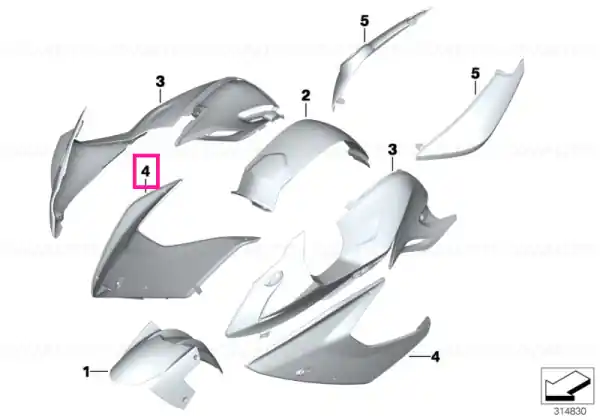 Comandă acum Fairing side section, right LIGHT-WHITE UNI - BMW Motorrad
