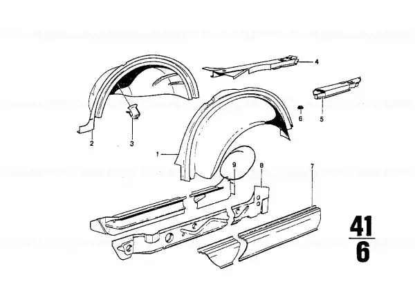 Ieftin Left rear inner wheelhouse - BMW