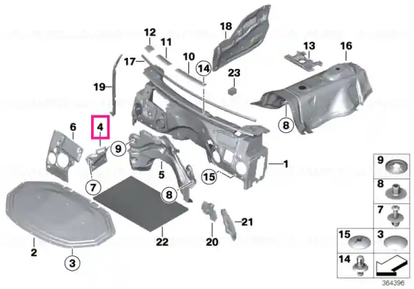 Livrare rapidă Sound insulation, bulkhead, right - BMW