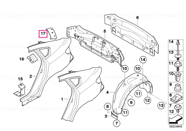Reinforcement plate, D-pillar, left - BMW Noutate