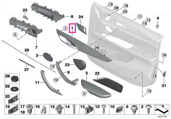 Expediere rapidă Decorative strip, left ANTHRAZIT - BMW