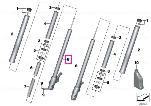 Disponibil imediat Slider tube right - BMW Motorrad