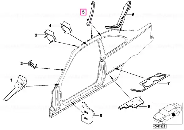 Ofertă exclusivă Moulded part column C, interior - BMW