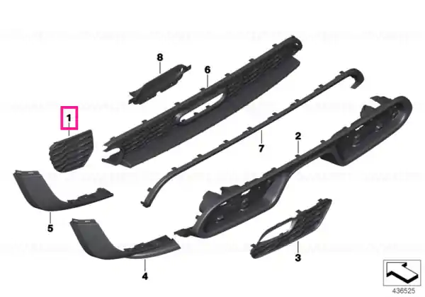 Grille, bumper, rear left JOHN COOPER W. - BMW - Mini Noutate