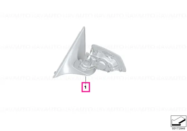 Ofertă specială Exterior mirror, no lens, heated, left GLANZSCHWARZ - BMW
