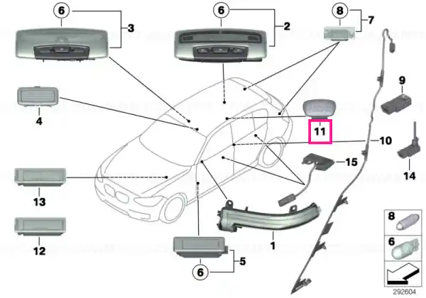 Optical conductor, B-pillar - BMW Expediere rapidă