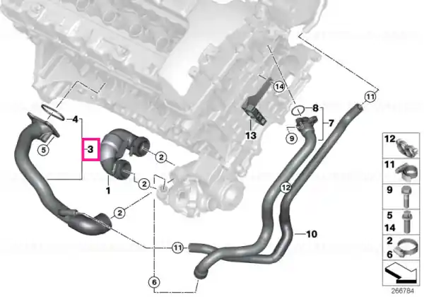 Nu rata Țeavă alimentare motor pompă răcire - BMW