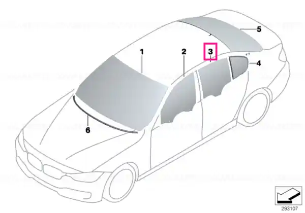 Preferatul clienților Door window, rear left SSG - BMW