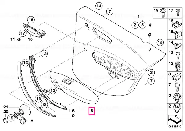 Armrest, imitation leather, rear right GRAPHIT - BMW Ieftin