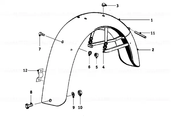 Rear mudguard, prime coated R51/3 - BMW Motorrad Cel mai vândut