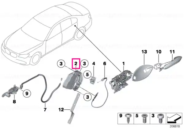 Cumpără acum Lock, complete, rear right SCA - BMW