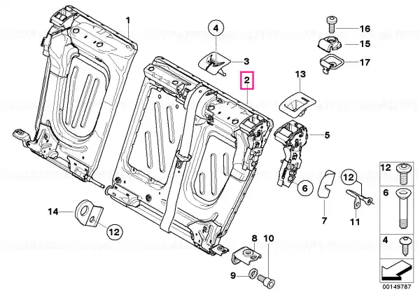 Ofertă exclusivă Frame, backrest left - BMW