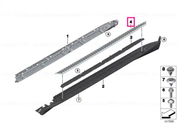 Popular Running board, rocker panel, right - BMW