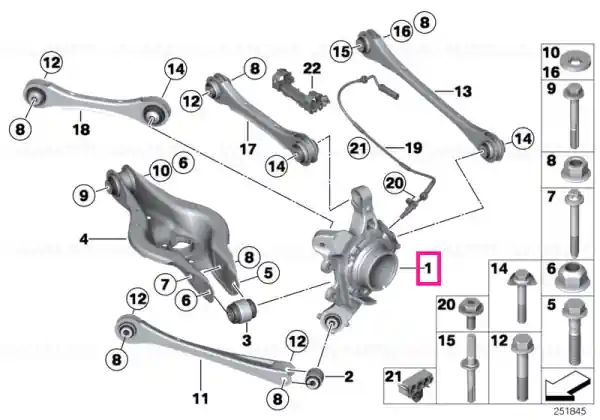 Reducere Wheel carrier, rear right - BMW