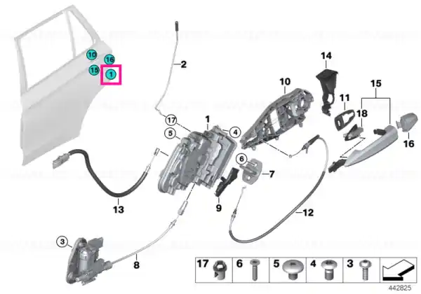 Reducere extra System lock, rear left US / SCA - BMW