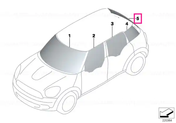 Rear window, tinted glass SSG - BMW - Mini Mai ieftin