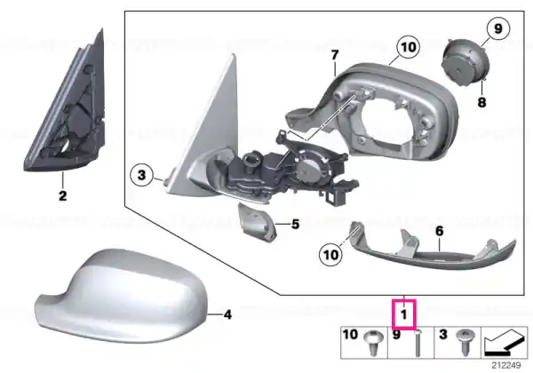 Noutate Oglinda laterala exterioara incalzita, cu memory bus, dreapta - BMW X1 E84 - RHD (volan dreapta)