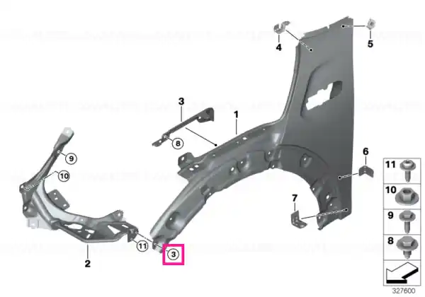 Suport element deformabil fata dreapta - BMW - Mini Chilipir
