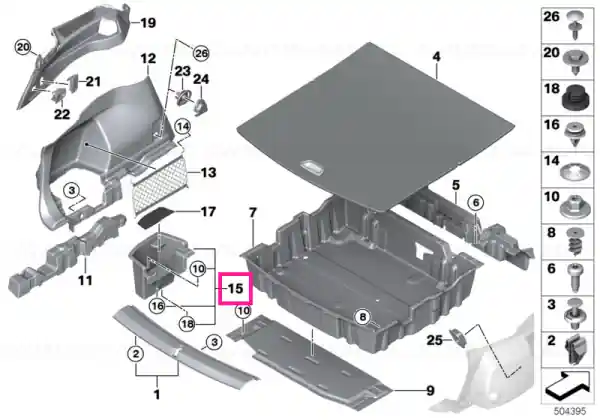 Cumpără online Storage compartment, lower right SCHWARZ - BMW