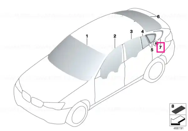 Bestseller Finisher, side window, rear right SW-HGL - BMW