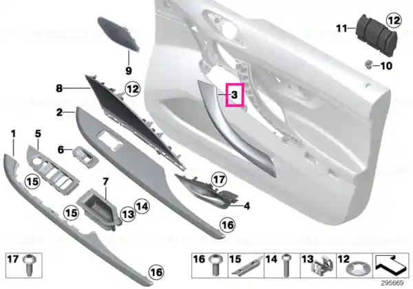 Interior handle, upper part, right ELFENBEINWEISS - BMW Preferatul clienților
