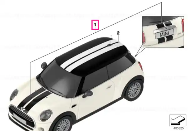 Set, sport stripes, black BODYKIT - BMW - Mini Bestseller