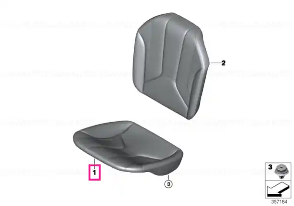 Premium Seat upholstery, leather CARUMGRAU - BMW