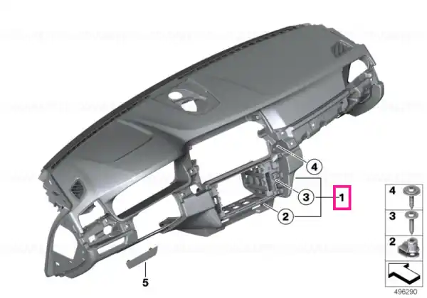 Instrument panel, leather SCHWARZ/BEIGE - BMW Cumpărături sigure