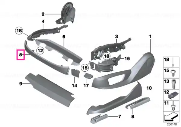 Noutate Tapiterie scaun, manuala, fata SCHWARZ - BMW