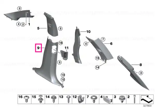 Vezi acum Capac coloana B jos stanga SCHWARZ - BMW