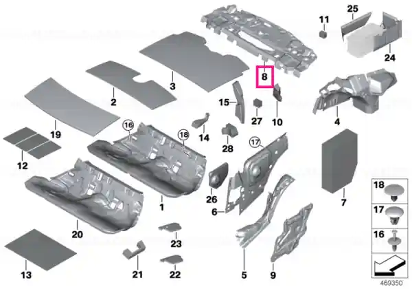 Nu rata Sound insulating front trunk panel - BMW