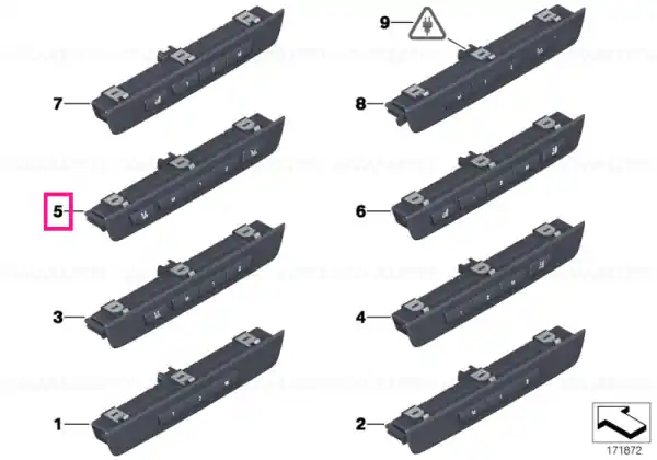 Operating unit, supplem. seat functions SCHWARZ - BMW Super ofertă