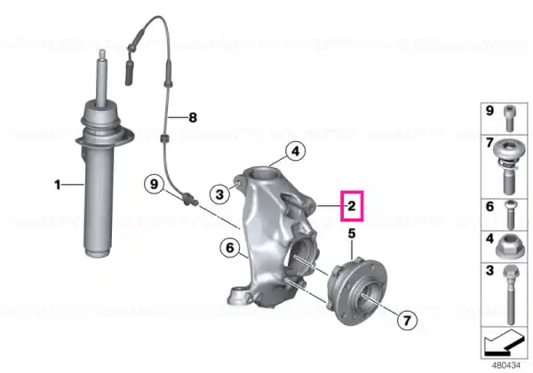 Livrare rapidă Swivel bearing, camber correction, right +30MIN - BMW