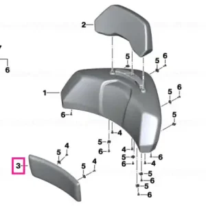 Backrest lower section SCHWARZ - BMW Motorrad Popular