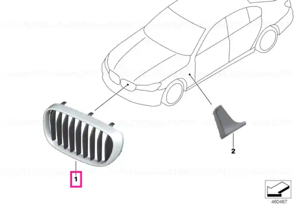 Grille, front, right M - BMW Ofertă de sezon