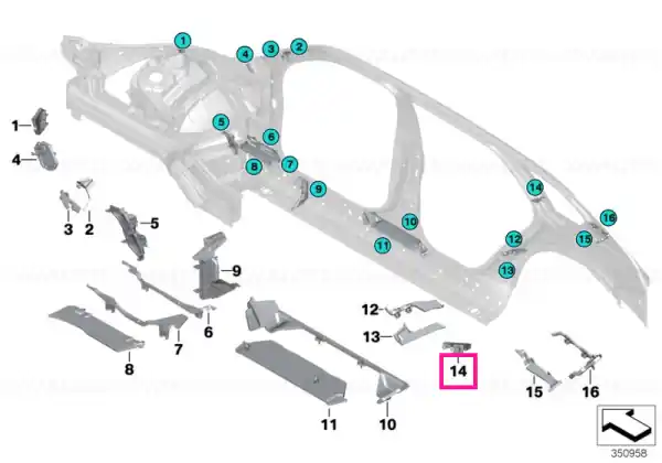 Reduceri Moulded part f column C, interior left - BMW