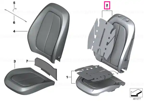 Reducere extra Right backrest upholstery - BMW
