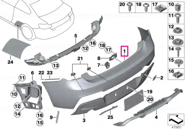 Mai ieftin Pliuță bară spate - BMW