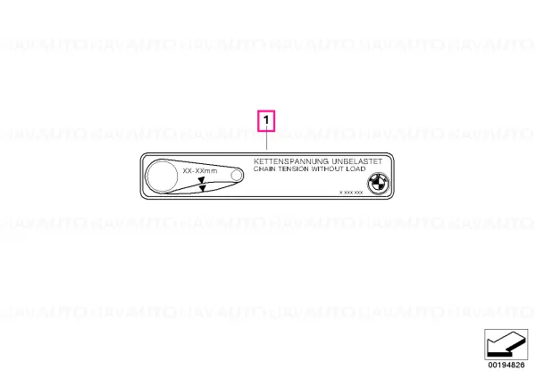 Notice label, chain tension 30-40MM - BMW Motorrad Noutate
