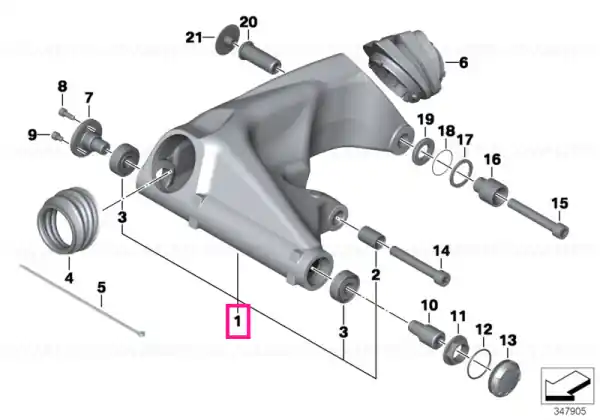 Rear swinging fork, asphaltgrau - BMW Motorrad Premium
