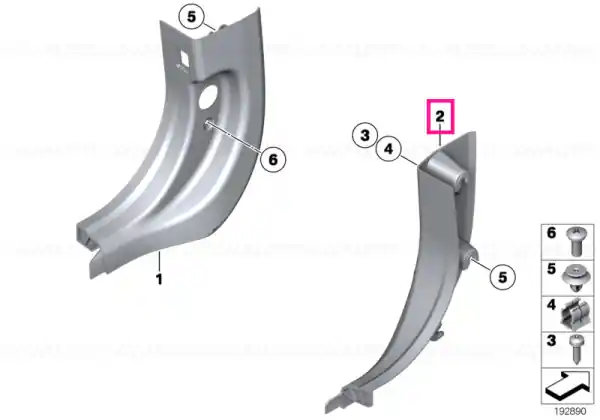 Reducere extra Panou trim lateral jos fata dreapta ELFENBEINWEISS - BMW
