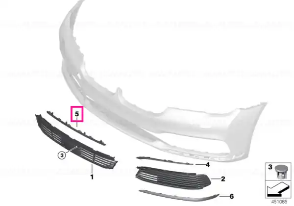 Protective mouldings, center - BMW Ieftin