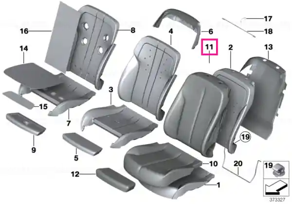 Ofertă specială Huză spătar piele stânga LCSW SCHWARZ - BMW