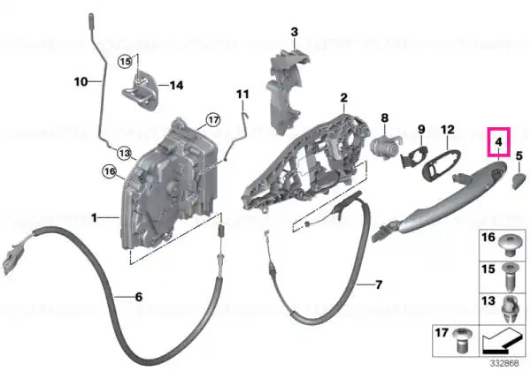 Outside door handle, right - BMW - Mini Calitate înaltă