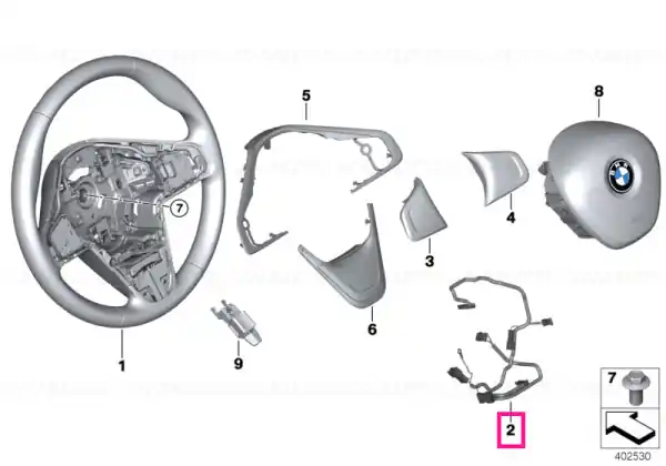 Retur ușor connecting line, steering wheel - BMW