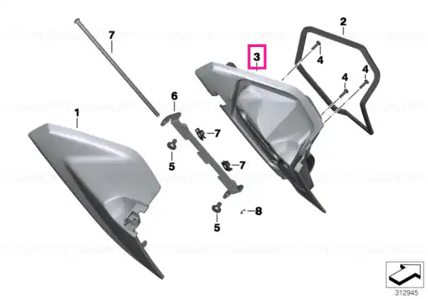 Storage compartment lid, right - BMW Motorrad Ofertă de sezon